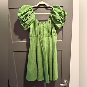 Abercrombie & Fitch Emerson Poplin Puff Sleeve Mini Dress